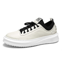 皓顿（HAUT TON）休闲男鞋头层牛皮运动小白鞋男时尚百搭平底板鞋 1911YD088 白色 38