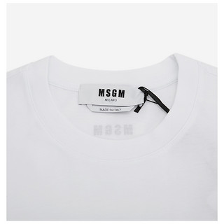 MSGM 白色棉质卡通趣味印花图案装饰设计 男士圆领短袖T恤