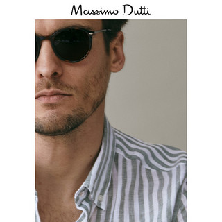Massimo Dutti男装 商场同款 修身版亚麻条纹男士衬衫 00107008500