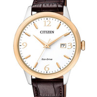 CITIZEN 西铁城 BM7304-16A 光动能情侣表-男款 皮带 大三针