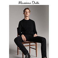 春夏折扣 Massimo Dutti男装  黑色圆领针织衫毛衣00902445800