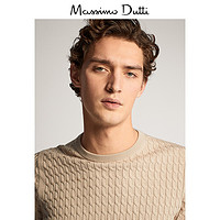 春夏折扣 Massimo Dutti男装  春夏新款绞花针织棉质针织衫长袖打底上衣 00922452710