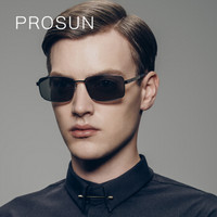 保圣（prosun）太阳镜 个性方框驾驶驾驶镜男士高清墨镜 PS7019 C11镜框亮深枪/镜片灰绿