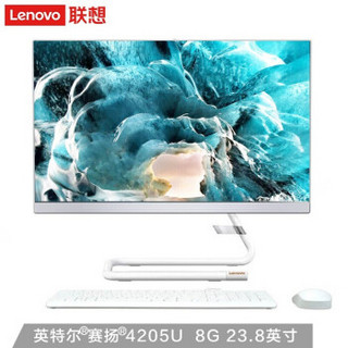 联想（Lenovo）AIO520C 23.8英寸 一体机台式电脑 商务办公家用电脑 赛扬 4205U 8G 256G 白色