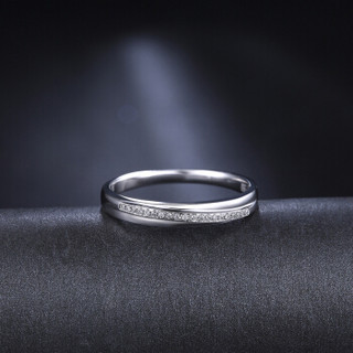 鸣钻国际 真情 白18k金钻戒 钻石戒指结婚求婚女戒 情侣对戒女款