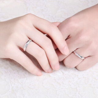 鸣钻国际 真情 白18k金钻戒 钻石戒指结婚求婚女戒 情侣对戒女款