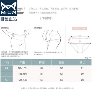 猫人MiiOW女士内裤女乳胶内裤女收腹夏季冰丝中腰女士无痕超薄款透气丝滑 浅兰-粉色-浅杏 XXL