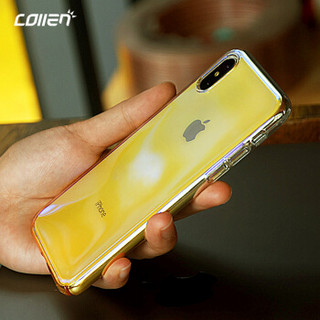 collen 苹果X手机壳 iPhone x/10手机壳 5.8英寸手机套 新款流光iphonex防摔壳 炫彩渐变黄