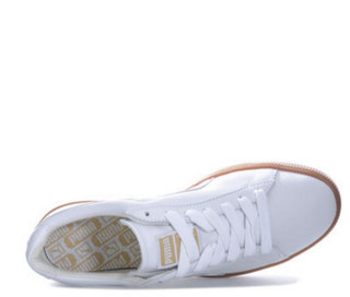 PUMA Mens Basket Classic Gum Deluxe Trainers 男士休闲鞋 White gold UK9