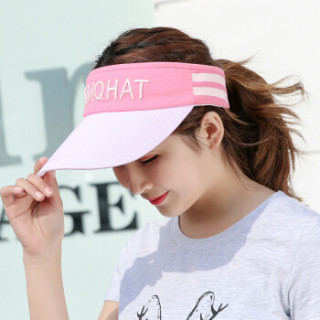 北诺(BETONORAY)棒球帽女夏户外防晒大檐空顶遮阳帽 韩版休闲百搭字母太阳帽 浅粉檐
