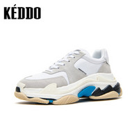 KEDDO平底休闲时尚系带运动老爹鞋CN009KD117/01KD 白色 36