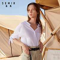 Semir 森马 13039040242 蝴蝶结寸衫白色宽松上衣