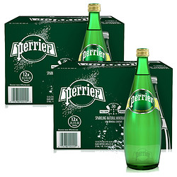 Perrier 巴黎水 原味玻璃瓶 750ML*12瓶*2件装