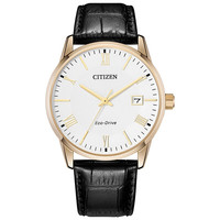 CITIZEN 西铁城 BM6772-05A 情侣光动能手表-男表 白盘皮带