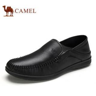 骆驼（CAMEL） 柔软牛皮百搭商务休闲皮鞋 A912211480 黑色 38