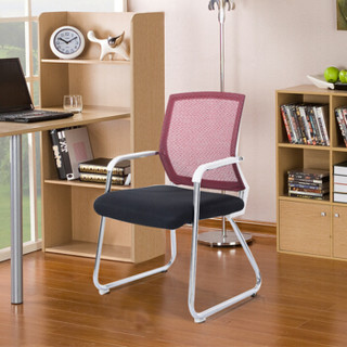 好事达易美电脑椅人体工学设计办公会议椅弓形职员网椅 透气防滑 加厚框架 黑色+红色062