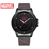 漫威(MARVEL)手表男真皮带防水男士石英表潮流夜光方形钢表京东自营M-9036BRB