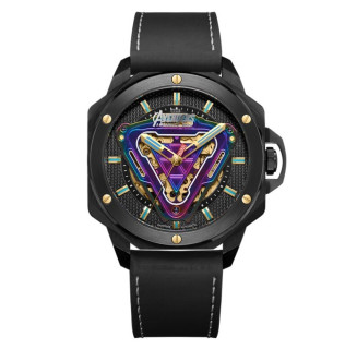 商品漫威marvel手表男真皮表带防水男士手表全自动机械表钢铁侠联名钢