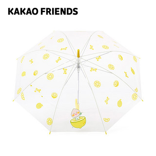 KAKAO FRIENDS 柠檬透明长柄雨伞小巧清新男女学生伞