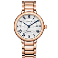 ROSSINI 罗西尼 雅尊商务系列 5805G01C 男士复古简约石英表（玫瑰金）罗马刻度日历