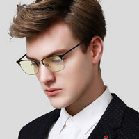 LOHO 眼镜框男方框近视成品光学眼镜架可配防蓝光镜片 LHK014 黑色 镜框（送1.60近视镜片）