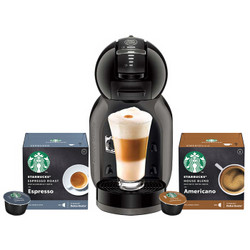 星巴克(Starbucks) 新品尝鲜咖啡超值入门套组（含咖啡机MINIME黑色×1+星巴克胶囊×2）