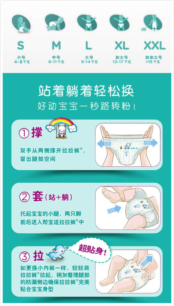 Pampers 帮宝适 超薄干爽拉拉裤 XXL90