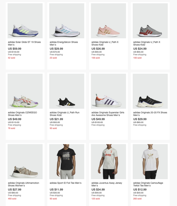 eBay商城 Adidas阿迪达斯 精选运动产品 官方店大促