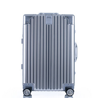 奢选SHEXUAN 行李箱铝镁合金29英寸男女旅行箱商务出差拉杆箱飞机轮静音TSA密码箱大容量 7028奢华银