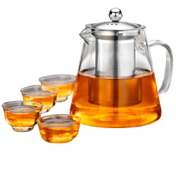 漫漫屋 耐热玻璃功夫煮茶壶 450ml+30ml品杯 4只