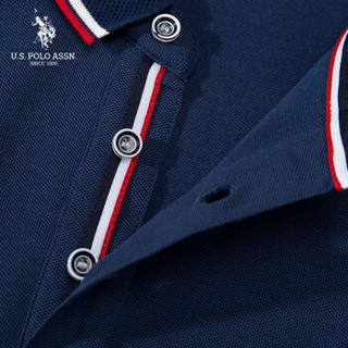 U.S. POLO ASSN. 男短袖POLO衫2018夏季款潮流翻领修身POLO衫 ATXMX-60180 藏蓝色80 XL