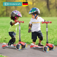 KinderKraft 可可乐园 可拆卸带闪光可调档儿童滑板车 炫酷红 