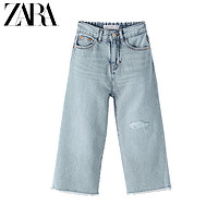 ZARA 新款 童装女童 春夏新品 基本款阔腿牛仔裤 06751601406