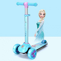 儿童滑板车爱莎公主款折叠女孩单脚踏板滑滑车冰雪奇缘加宽大宽轮