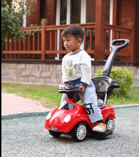 手推电动儿童车充电四轮滑行车汽车可推扭扭车男女一岁宝宝玩具车