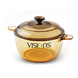 美国VISIONS 康宁 晶彩透明双耳玻璃锅汤锅 2.5L