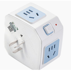 kyfen清风新国标一转四魔方插座蓝色