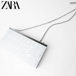 ZARA 女包 白色大理石效果盒式斜挎包 16634004001