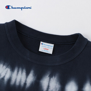 Champion冠军REVERSEWEAVE草字LOGO潮牌宽松休闲运动扎染卫衣男 藏青色 L