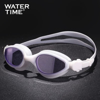 WATERTIME/蛙咚 泳镜男女士平光游泳眼镜高清防雾防水专业舒适大框护目不嘞眼游泳镜泳帽套装 绛紫