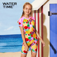 Watertime蛙咚 儿童泳衣 女 连体中大童沙滩防晒女孩小宝宝可爱潜水服 缤纷水果 XS