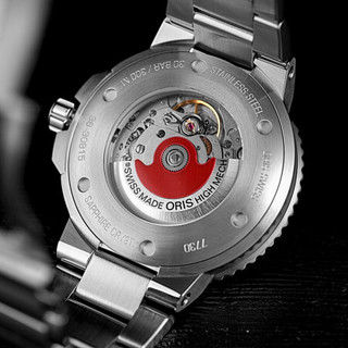 豪利时（ORIS）瑞士手表 潜水系列AQUIS 自动机械手表 43.5mm黑盘胶带/钢带日历腕表男 黑盘钢带73377304134MB
