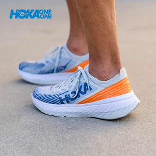 HOKA ONE ONE男款Carbon X-SPE 卡奔X特别版竞速回弹公路跑步鞋 天空灰 /天堂鸟蓝 10.5/285mm