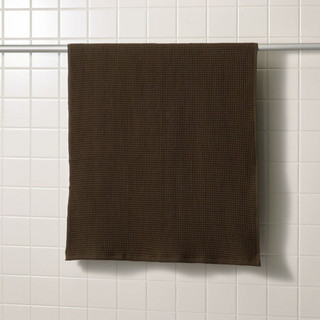MUJI 棉蜂窝纹 小浴巾·薄型 毛巾 毛巾纯棉 深棕色 60×120cm