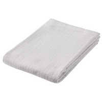 MUJI 棉三层纱织 小浴巾·薄型 毛巾 毛巾纯棉 浅灰色 60×120cm