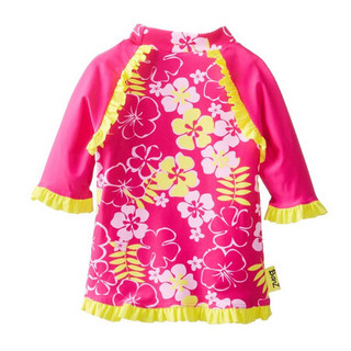 澳洲babyBANZ婴幼儿童防晒泳衣男女宝速干透气游泳衣泳装(3个月-12岁) 粉色太阳花-长袖 6码(6岁)