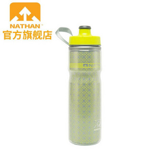 NATHAN Fire Ice 登山旅行骑行日用双层隔热水壶户外水杯 600ml 双层、360度反光 粉色