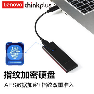 联想（thinkplus）USB3.0指纹移动固态硬盘 FS100系列 加密安全商务办公电脑移动硬盘 1TB
