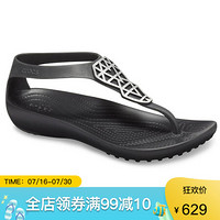 CROCS卡洛驰女鞋凉鞋平底夹趾休闲鞋205600 Gunmetal/Black 4