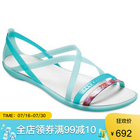 CROCS卡洛驰女鞋凉鞋平底鞋果冻鞋205150 New Mint/Oyster 7